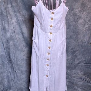 Mlle Gabrielle White button down dress